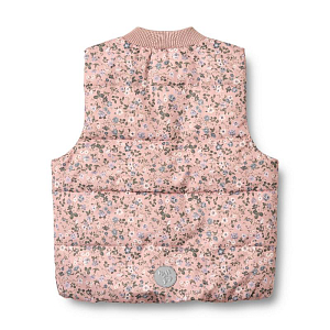 Жилет дутый Wheat "Lakas Rose Powder Flowers", розовая акварель